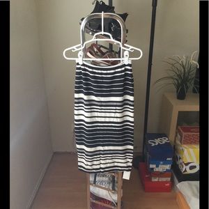 American Apparel Striped Midi Skirt